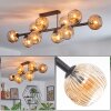 Ripoll ceiling light, globe light Amber, 10-light sources
