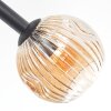 Ripoll ceiling light, globe light Amber, 10-light sources