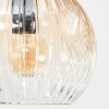 Ripoll ceiling light, globe light Amber, clear, 10-light sources