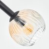 Ripoll ceiling light, globe light Amber, clear, 10-light sources
