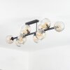 Ripoll ceiling light, globe light Amber, clear, 10-light sources