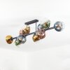 Koyoto ceiling light, globe light blue, gold, green, clear, coppery, 10-light sources