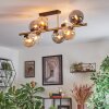 Gastor ceiling light, globe light gold, black, 8-light sources
