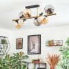 Gastor ceiling light, globe light gold, black, 8-light sources