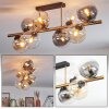 Gastor ceiling light, globe light gold, black, 8-light sources