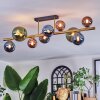 Chehalis ceiling light, globe light gold, black, 10-light sources