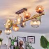 Chehalis ceiling light, globe light gold, black, 10-light sources