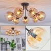 Koyoto ceiling light, globe light 82 cm Amber, clear, 7-light sources