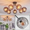 Koyoto ceiling light, globe light 82 cm Smoke-coloured, 7-light sources