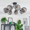 Koyoto ceiling light, globe light 82 cm Smoke-coloured, 7-light sources