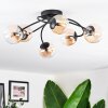 Chehalis ceiling light, globe light 56 cm Amber, clear, 6-light sources