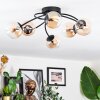 Chehalis ceiling light, globe light 56 cm Amber, clear, 6-light sources