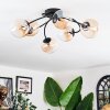 Chehalis ceiling light, globe light 58 cm Amber, clear, 6-light sources