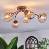 Chehalis ceiling light, globe light 58 cm Amber, clear, 6-light sources