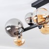 Chehalis ceiling light, globe light Amber, Smoke-coloured, 8-light sources