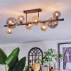 Chehalis ceiling light, globe light Amber, Smoke-coloured, 8-light sources