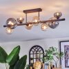Chehalis ceiling light, globe light Amber, clear, Smoke-coloured, 8-light sources