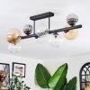 Chehalis ceiling light, globe light Amber, clear, Smoke-coloured, 8-light sources