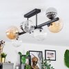 Chehalis ceiling light, globe light Amber, clear, Smoke-coloured, 8-light sources