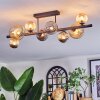 Chehalis ceiling light, globe light Amber, Smoke-coloured, 8-light sources
