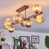 Chehalis ceiling light, globe light Amber, Smoke-coloured, 8-light sources