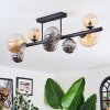 Chehalis ceiling light, globe light Amber, Smoke-coloured, 8-light sources