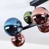 Chehalis ceiling light, globe light blue, green, coppery, 8-light sources