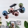 Chehalis ceiling light, globe light blue, green, coppery, 8-light sources