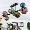 Chehalis ceiling light, globe light blue, green, coppery, 8-light sources