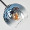 Koyoto ceiling light, globe light 82 cm blue, green, clear, coppery, 7-light sources