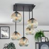 Ripoll ceiling light, globe light Amber, clear, 5-light sources