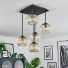 Ripoll ceiling light, globe light Amber, clear, 5-light sources