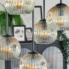 Ripoll ceiling light, globe light Amber, clear, 5-light sources