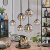 Koyoto hanging light, globe light, pendant light clear, Smoke-coloured, 6-light sources