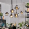 Koyoto hanging light, globe light, pendant light clear, Smoke-coloured, 6-light sources