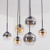 Koyoto hanging light, globe light, pendant light Amber, clear, Smoke-coloured, 6-light sources