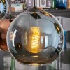 Koyoto hanging light, globe light, pendant light blue, green, coppery, 6-light sources