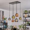 Koyoto hanging light, globe light, pendant light blue, green, coppery, 6-light sources