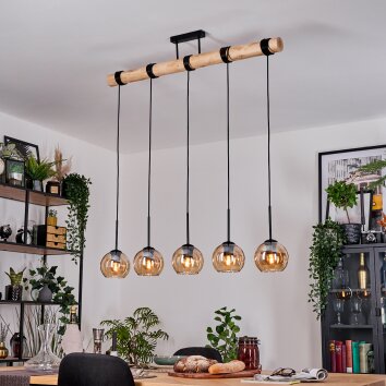 Koyoto hanging light, globe light, pendant light Ecru, black, 5-light sources