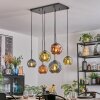 Ripoll hanging light, globe light, pendant light blue, green, coppery, 6-light sources