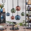 Ripoll hanging light, globe light, pendant light blue, green, coppery, 6-light sources