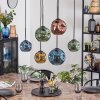 Ripoll hanging light, globe light, pendant light blue, gold, green, coppery, 6-light sources