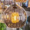 Koyoto hanging light, globe light, pendant light Amber, clear, Smoke-coloured, 6-light sources