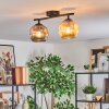 Ripoll ceiling light, globe light Amber, Smoke-coloured, 2-light sources