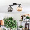 Ripoll ceiling light, globe light Amber, Smoke-coloured, 2-light sources