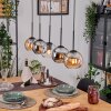 Koyoto hanging light, globe light, pendant light Ecru, black, 5-light sources