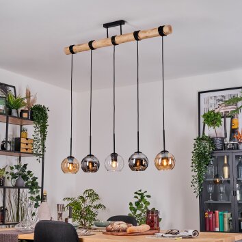 Koyoto hanging light, globe light, pendant light Ecru, black, 5-light sources