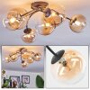 Chehalis ceiling light, globe light Amber, clear, 6-light sources