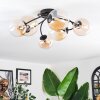 Chehalis ceiling light, globe light Amber, clear, 6-light sources