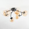Chehalis ceiling light, globe light Amber, clear, 6-light sources
